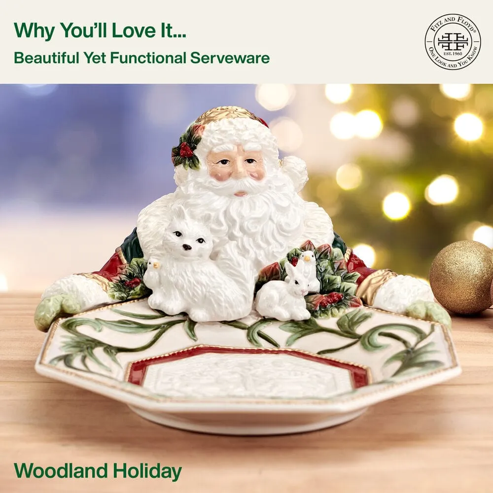 Fitz and Floyd Woodland Holiday ciotola Babbo Natale