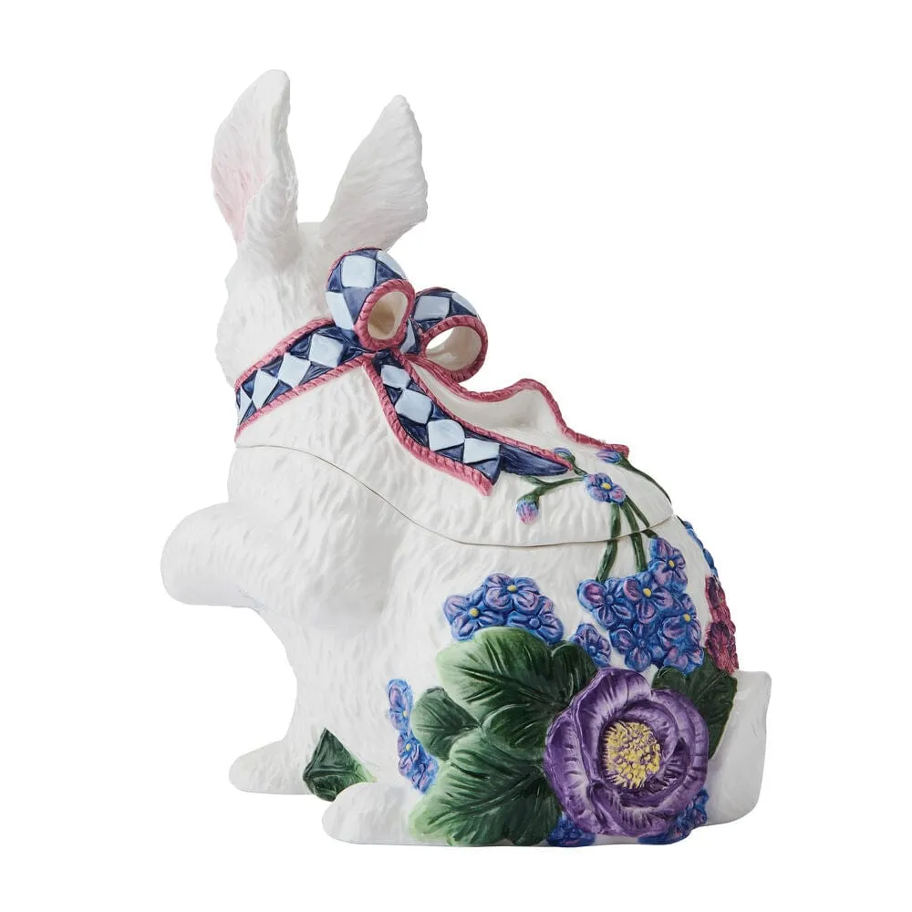 Fitz and Floyd Jardin Rabbit Biscottiera Coniglio Bianco Terracotta