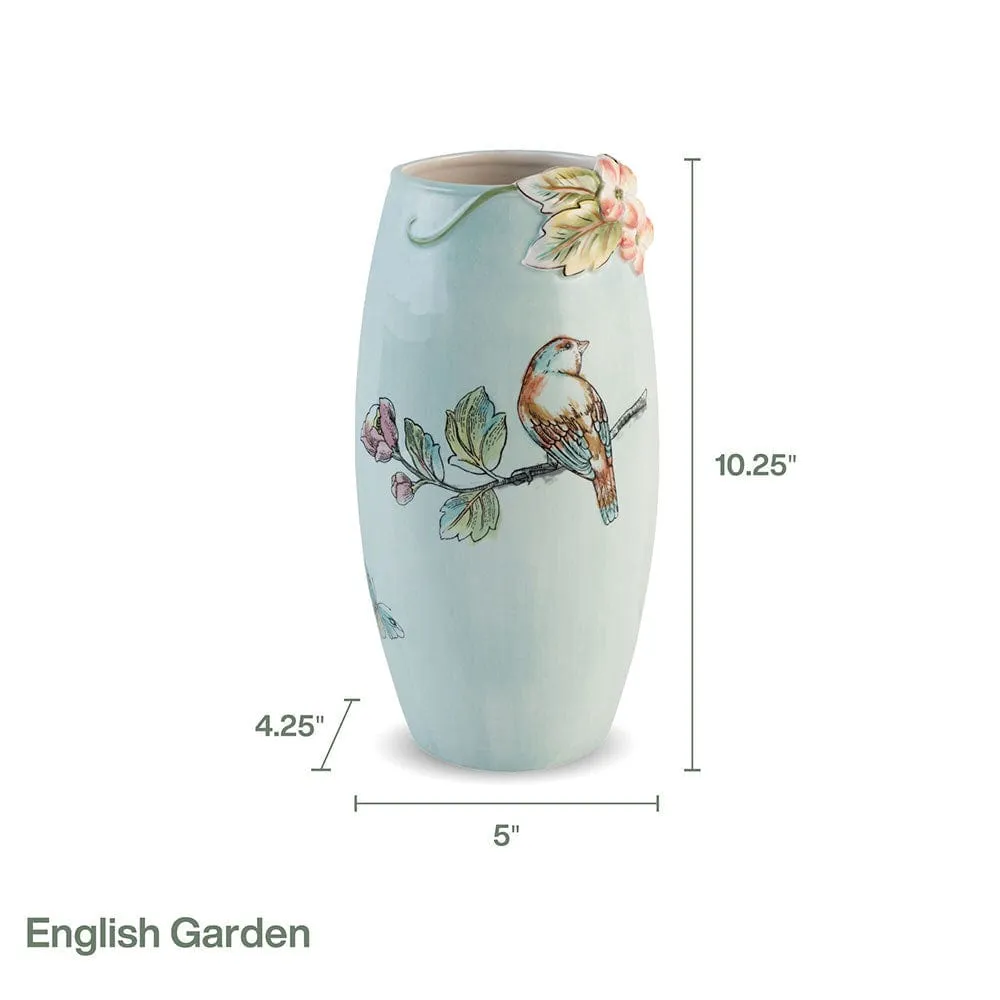Fitz and Floyd English Garden vaso ceramica uccellino 26 cm