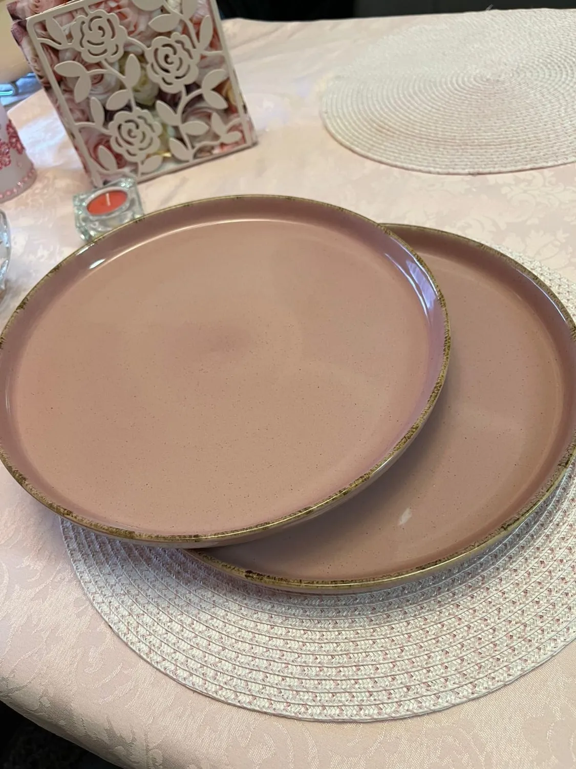 Pure Living Rustic set piatti 6 persone rosa 6 pezzi