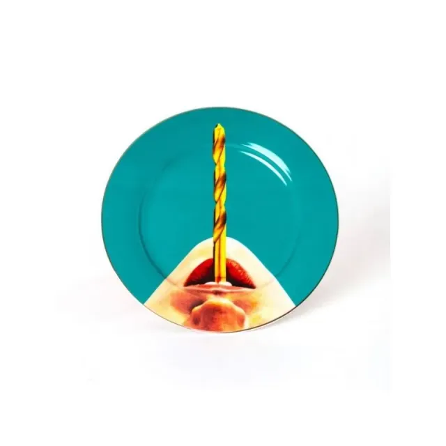 Seletti Wears Toiletpaper Drill piatto piano porcellana
