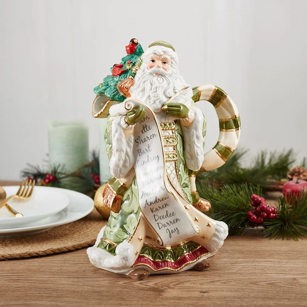 Fitz and Floyd Holiday Home brocca Babbo Natale verde 1,4 L