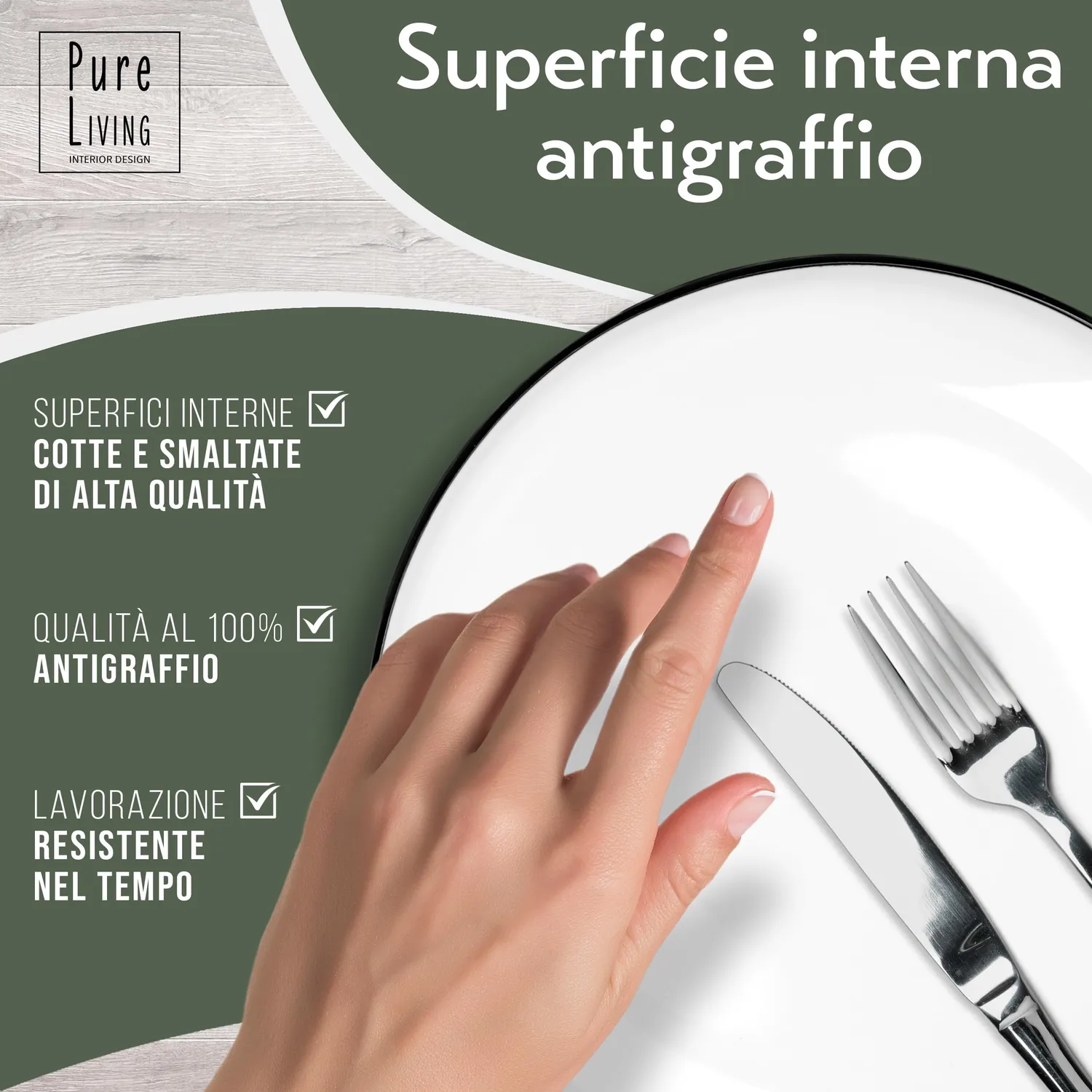 Pure Living Scandi servizio 6 persone porcellana 18 pezzi