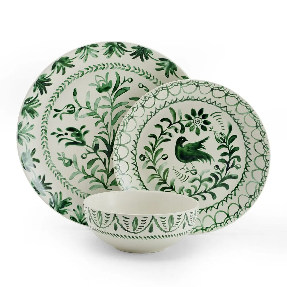 Fitz and Floyd Sicily Green servizio piatti 12 pezzi stoneware