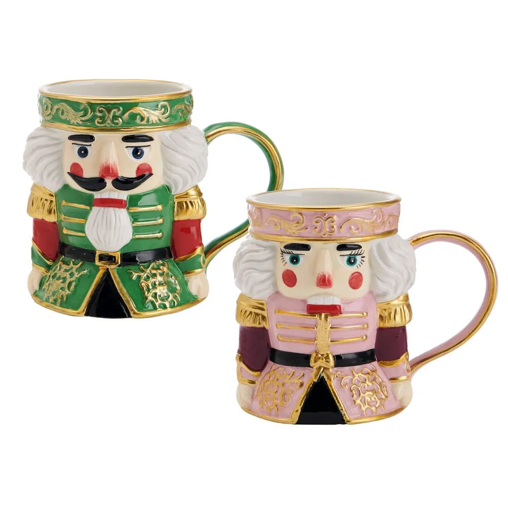 Fitz and Floyd Nutcracker set 2 tazze terracotta schiaccianoci