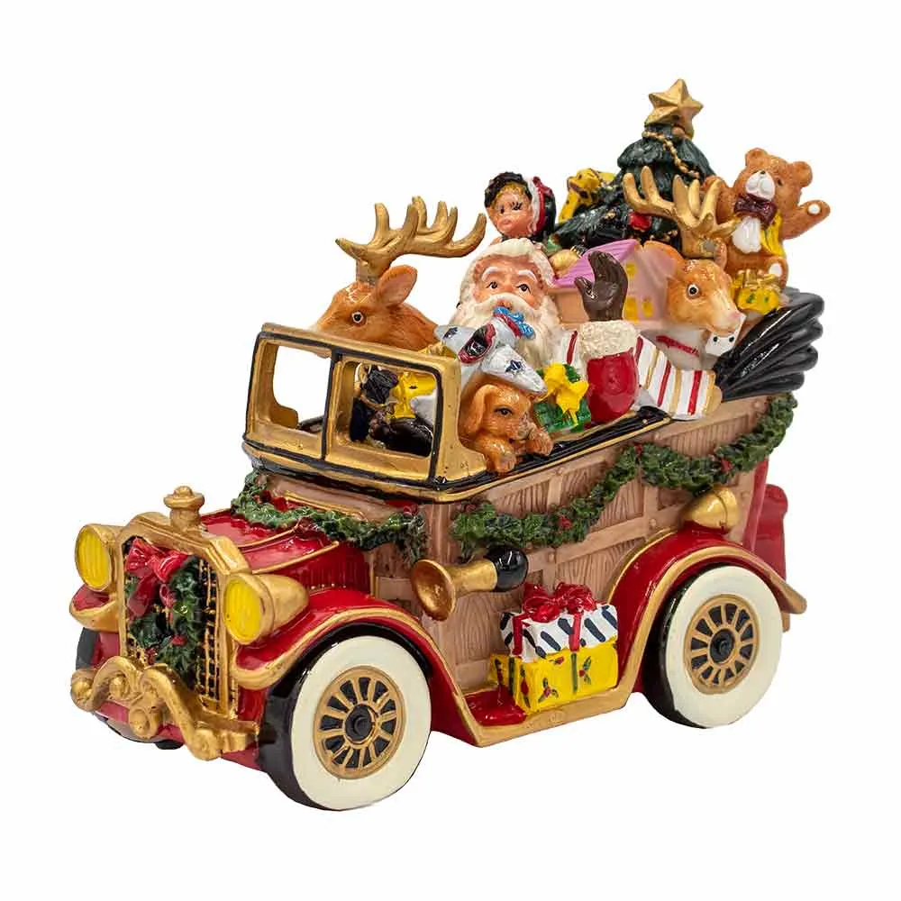 Fitz and Floyd Santa Classic Car carillon auto Babbo Natale 21 cm