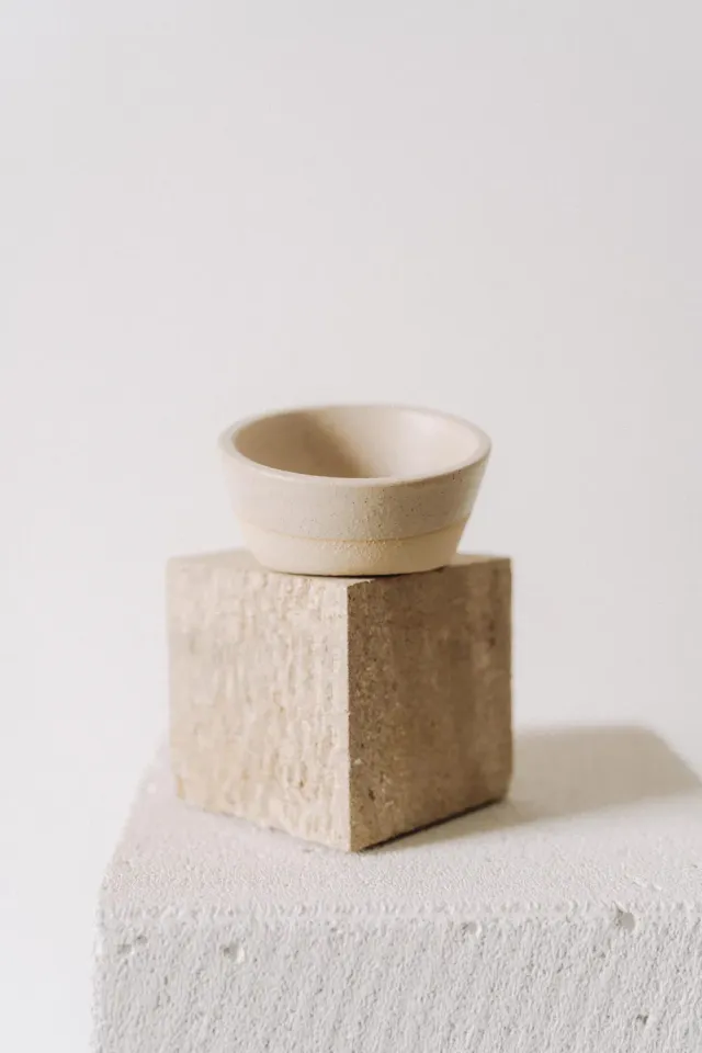 Poemi Saliera in Gres 11 cm Beige Opaco
