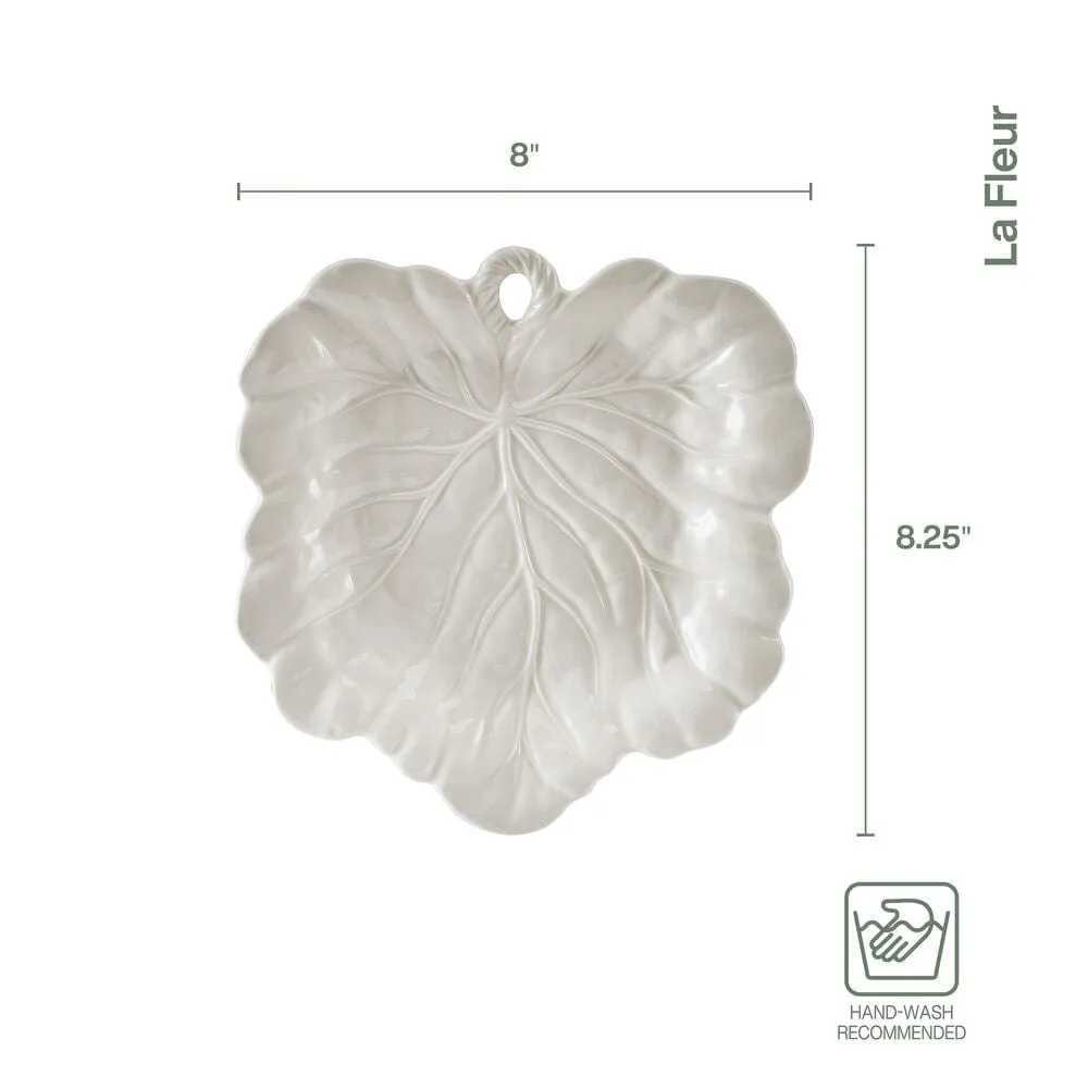 Fitz and Floyd La Fleur Leaf set 2 piatti insalata terracotta