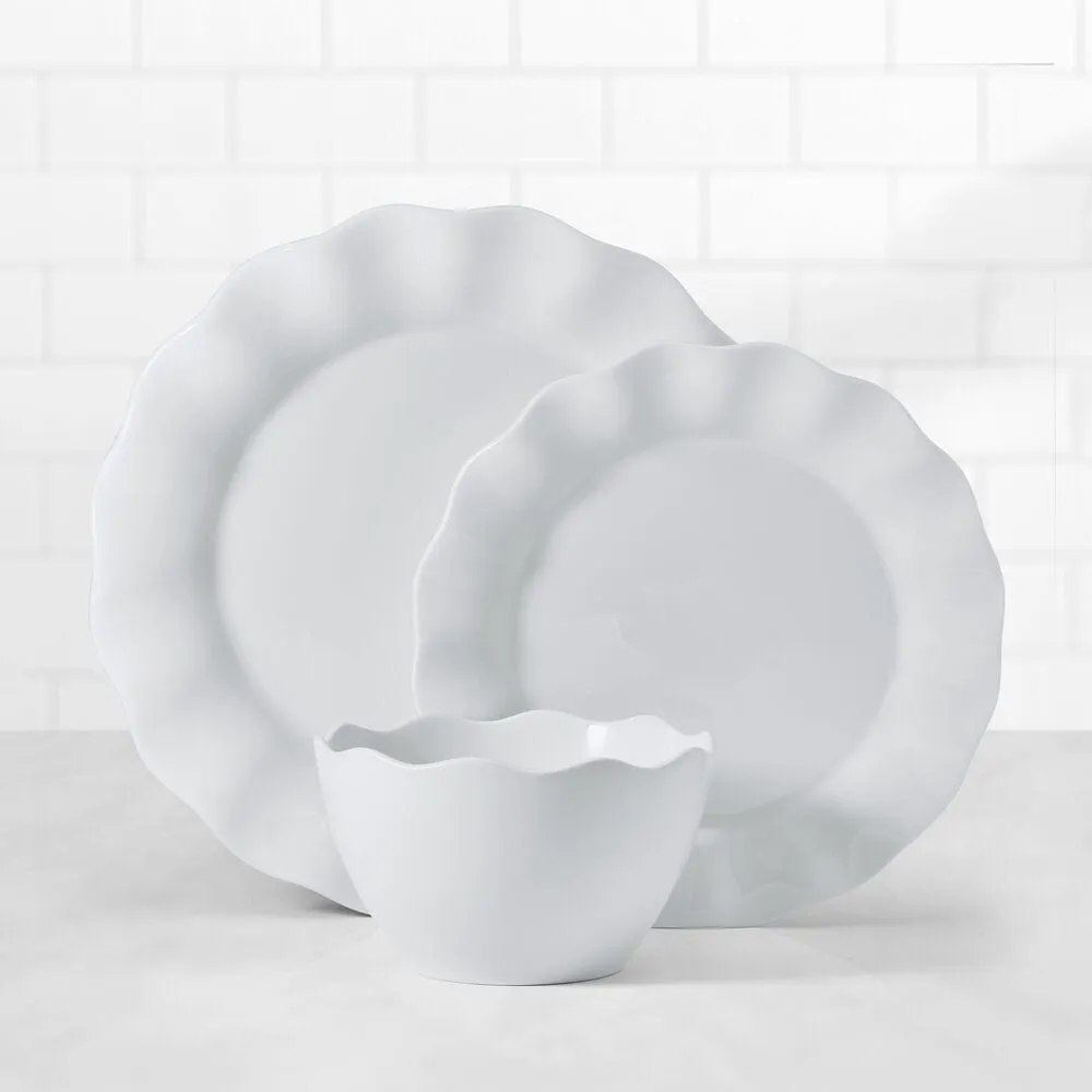 Fitz and Floyd Everyday White Scalloped servizio piatti 12 pezzi bianco
