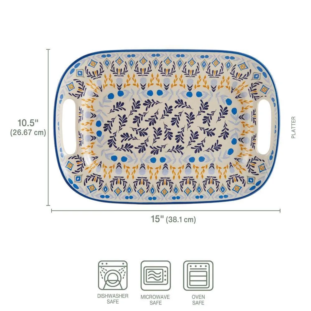 Fitz and Floyd Madeline vassoio portata 38 cm blu oro