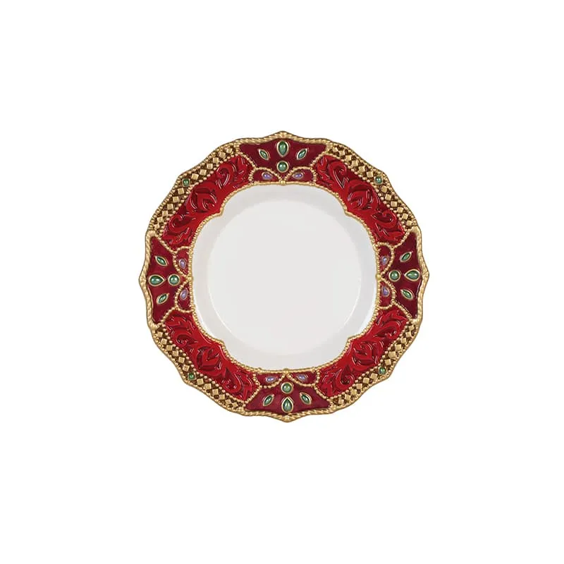 Fitz and Floyd Renaissance Holiday servizio 4 pezzi rosso oro