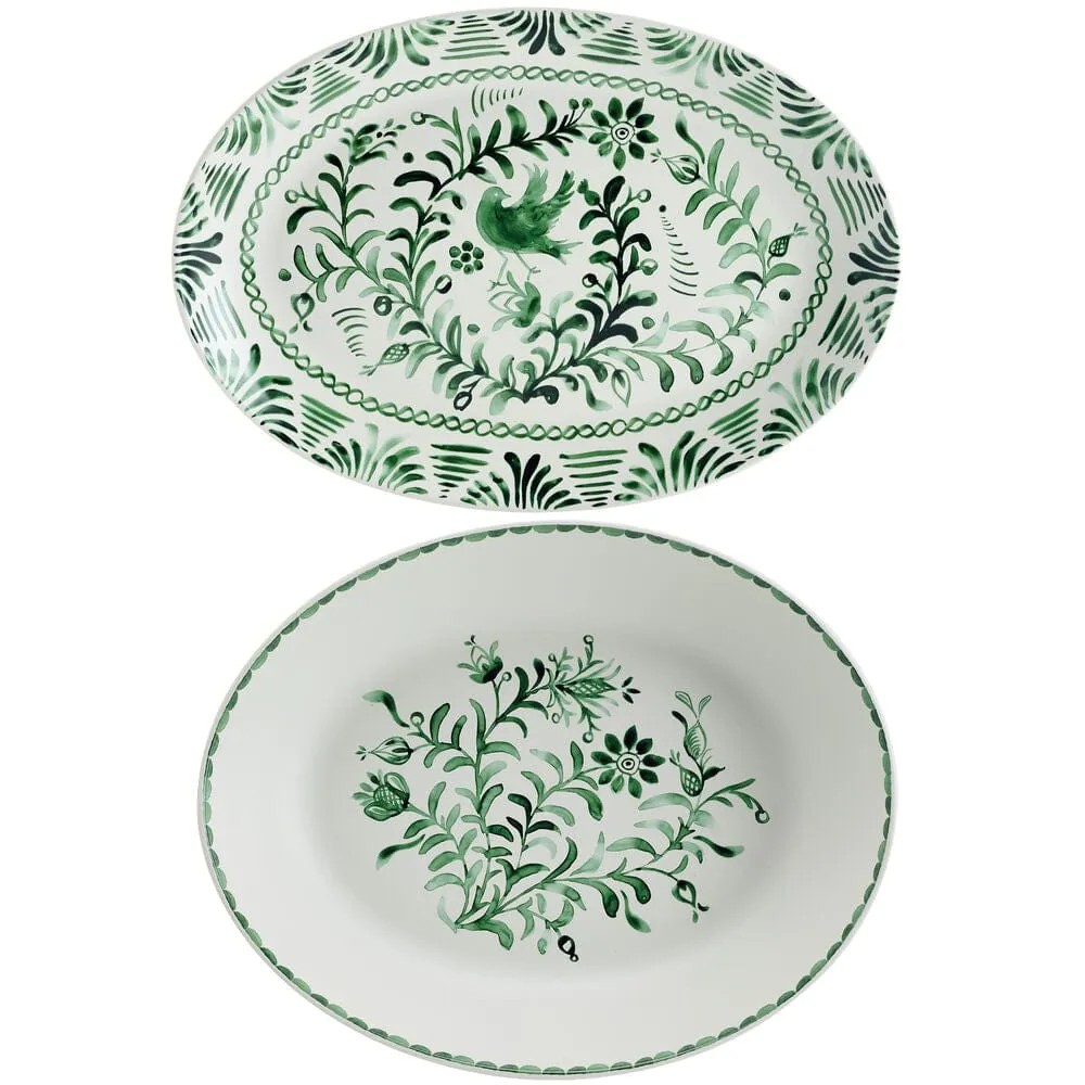 Fitz and Floyd Sicily Green ciotola e vassoio portata gres verde
