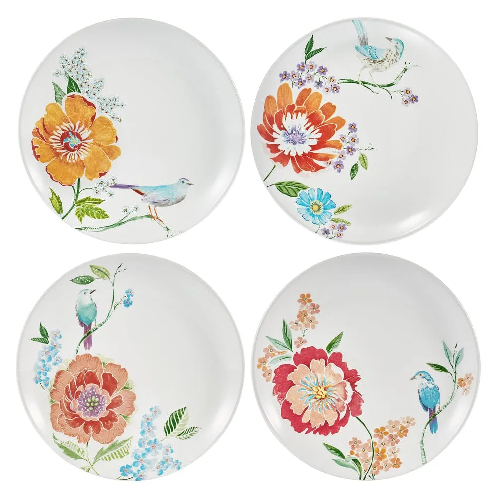 Fitz and Floyd Meadow set 4 piatti insalata fiori