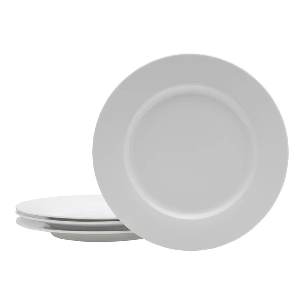 Fitz and Floyd Everyday White Classic Rim piatti piani 4 pezzi