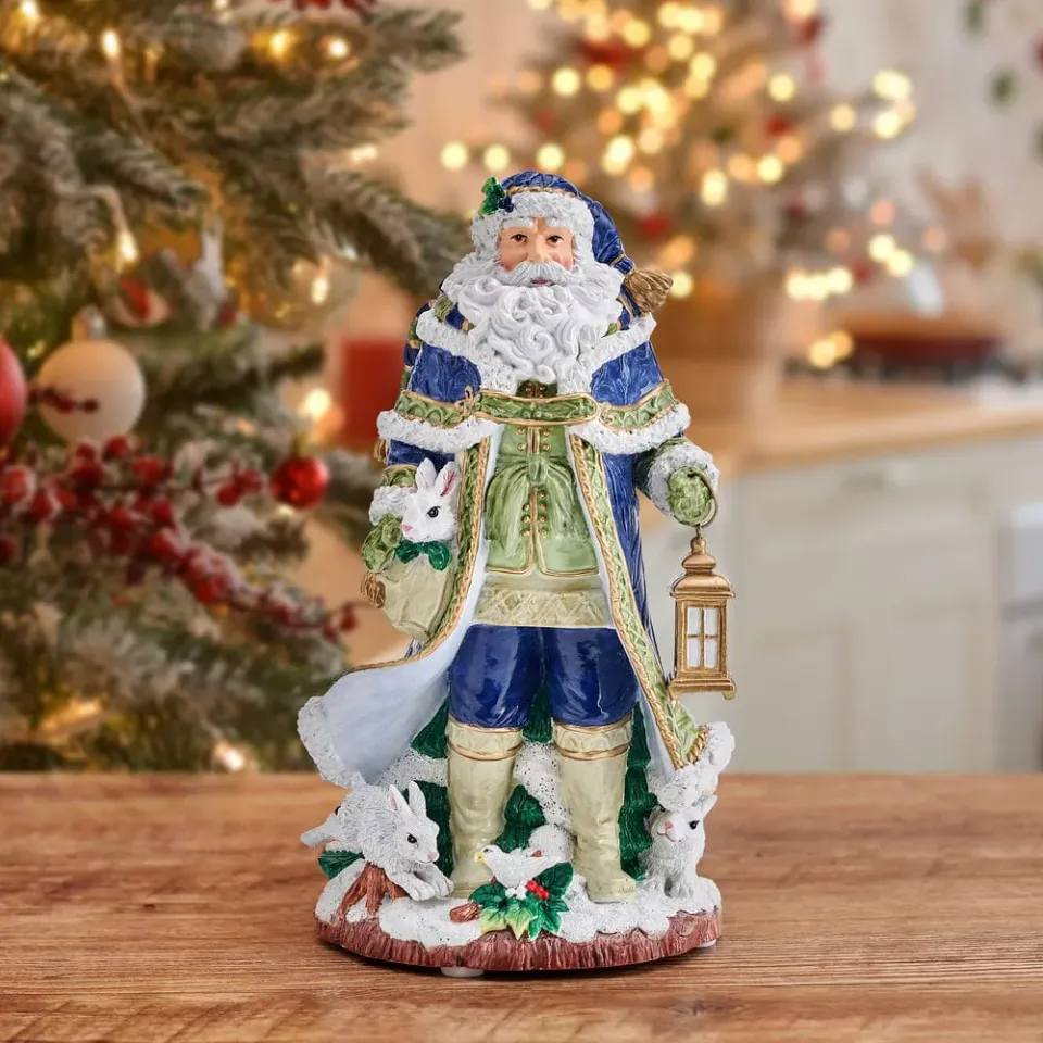 Fitz and Floyd Telluride Blue carillon Babbo Natale resina 28 cm