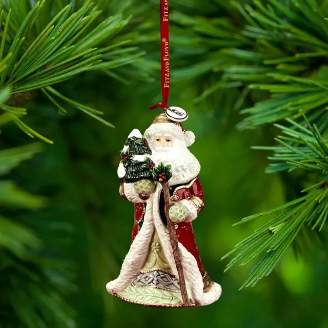 Fitz and Floyd Woodland Holiday campanella Santa 2025 ceramica