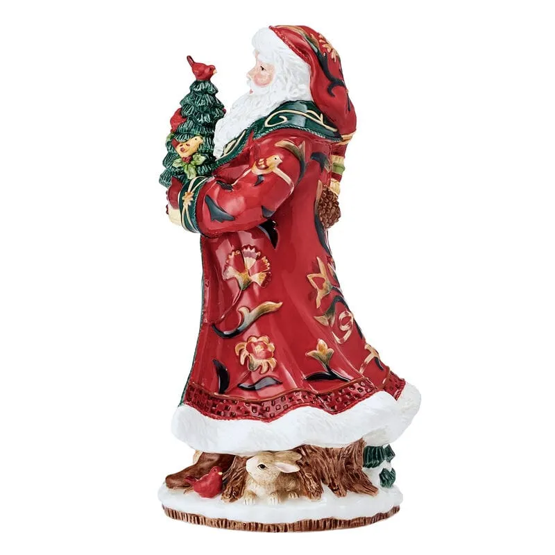 Fitz and Floyd Bellacara Studio Santa statuina Natale 12.75 IN