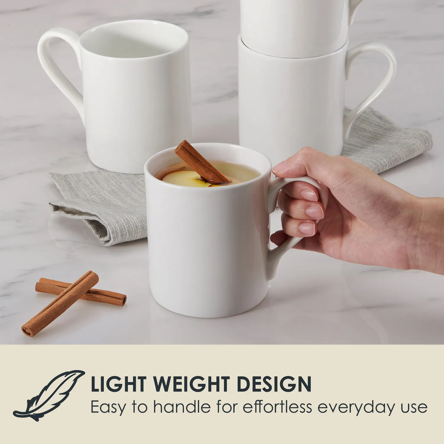 Fitz and Floyd Nevaeh White set 4 tazze bone china