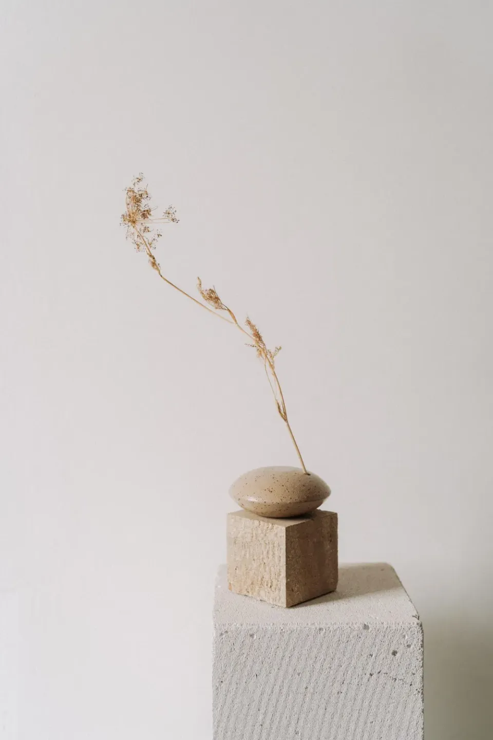 Poemi Japandi vaso minimalista 13 cm crema in gres