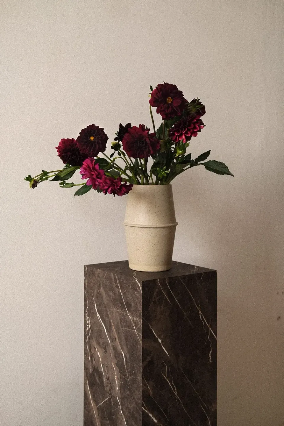 Poemi Japandi Vaso in Gres Beige 10x22 cm