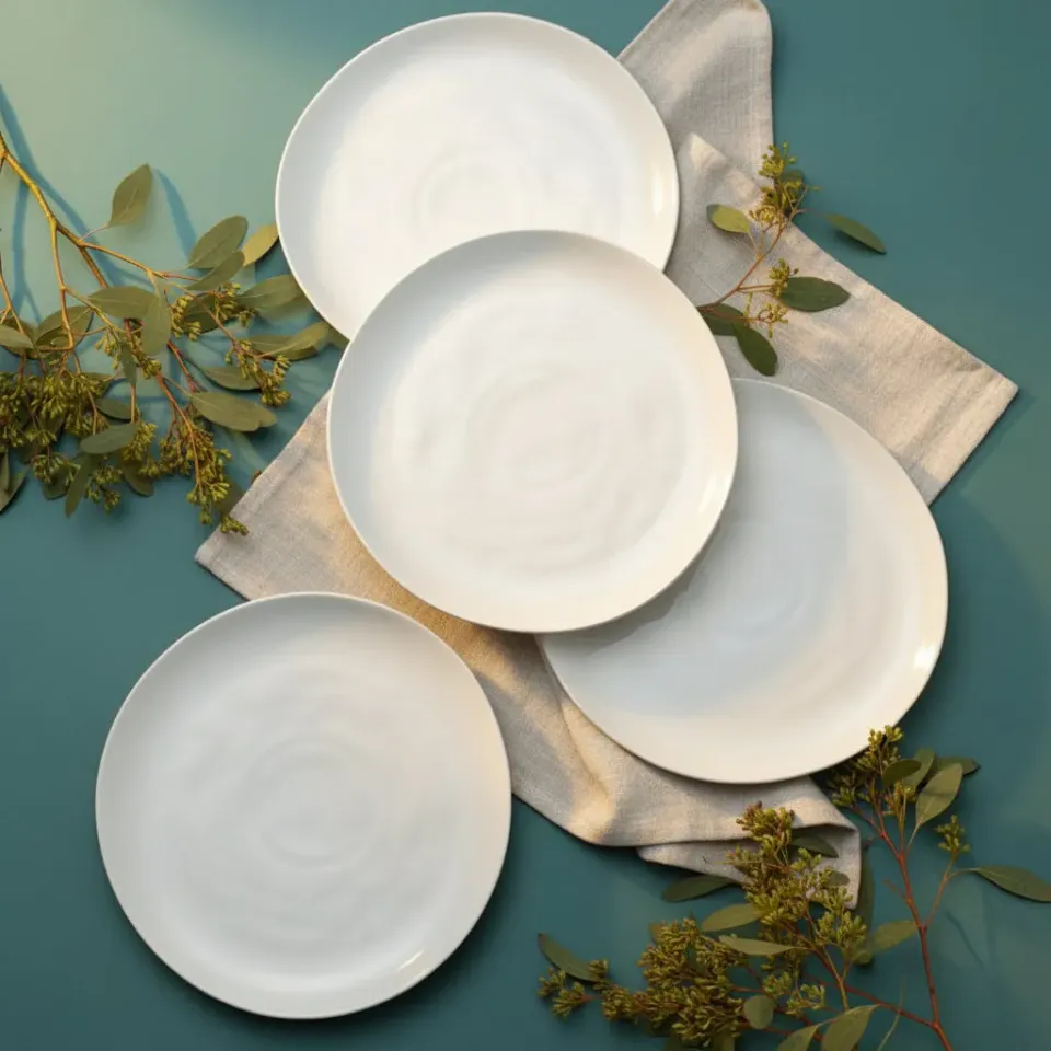 Fitz and Floyd Everyday White Organic set 4 piatti piani 27 cm