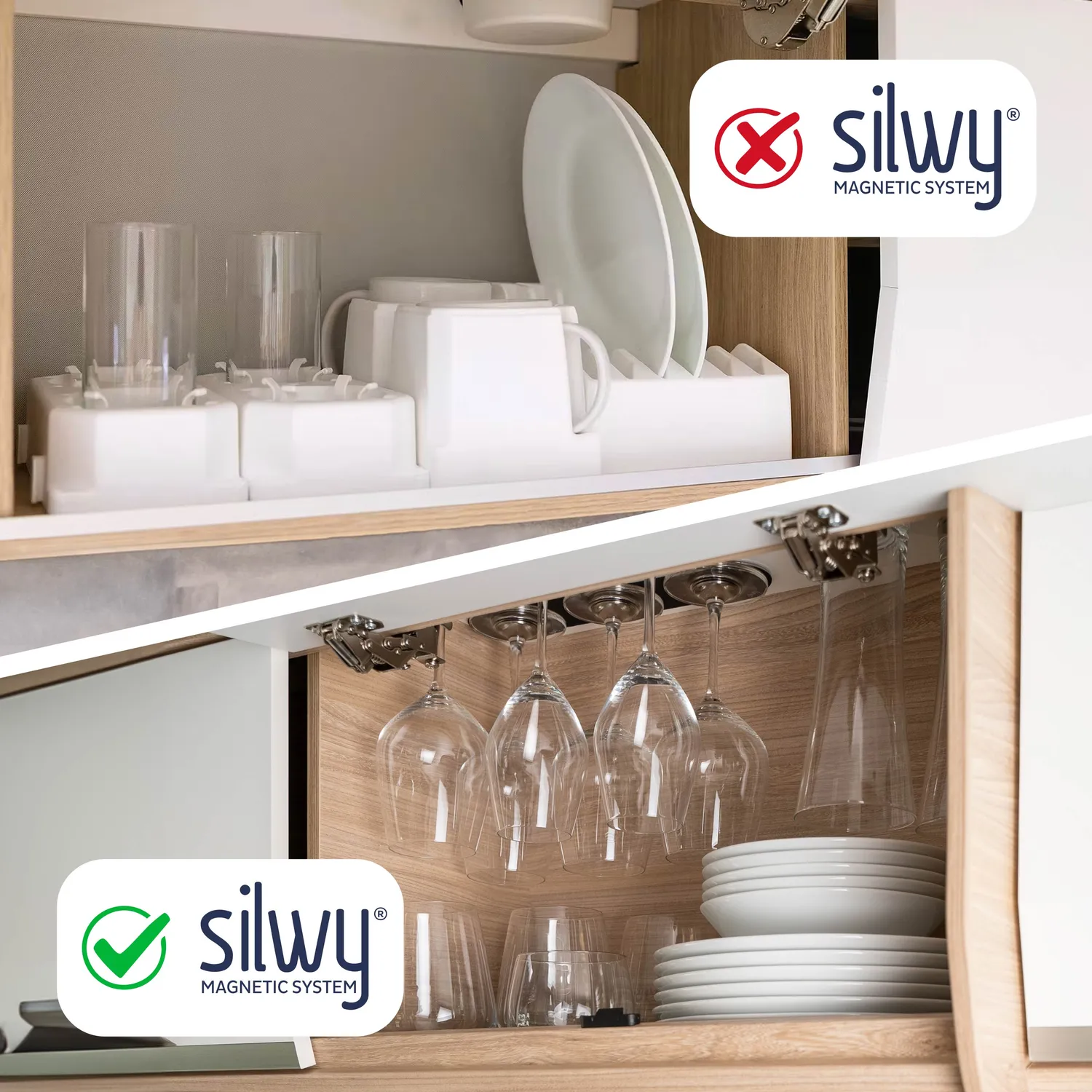 Silwy Ciotole magnetiche ciano 16 cm porcellana 2 pezzi