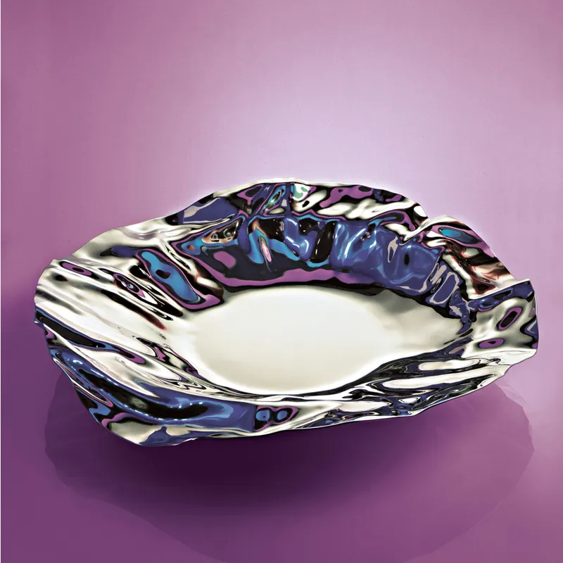 Alessi Clotet cestino acciaio bordo increspato