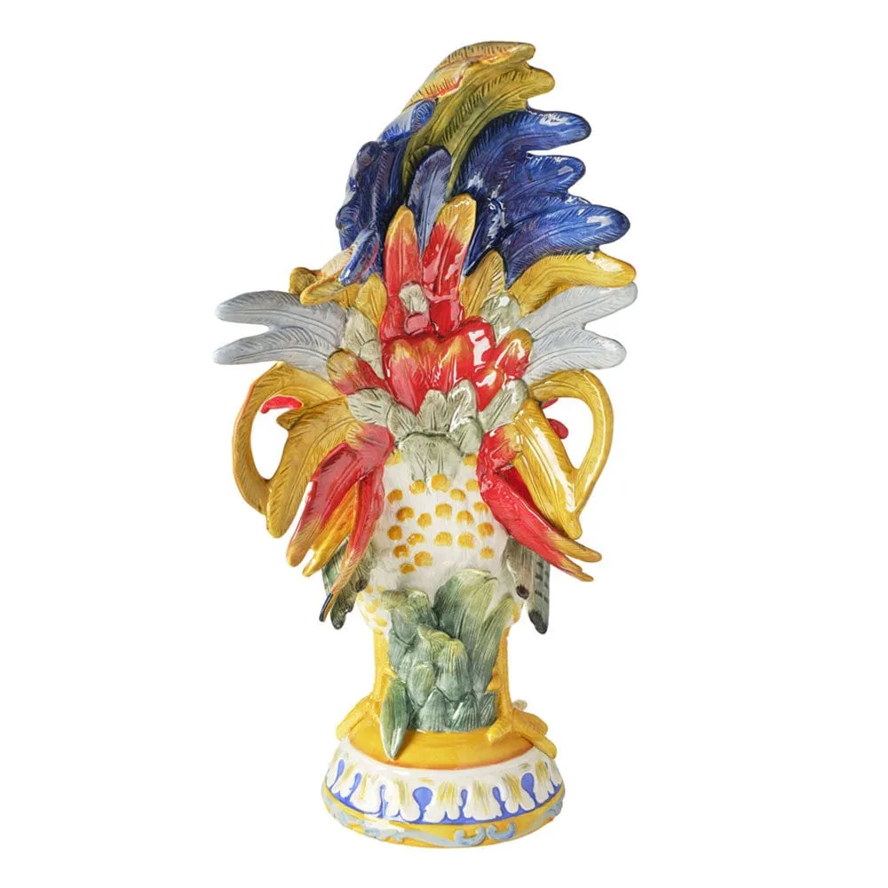 Fitz and Floyd Ricamo Gallo statuina ceramica 52 cm colorato