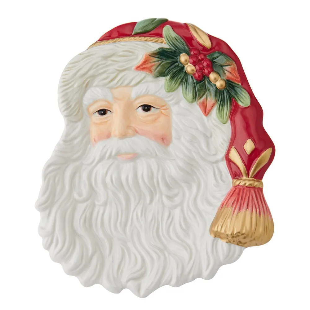 Fitz and Floyd Woodland Holiday vassoio Babbo Natale terracotta