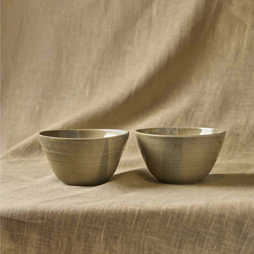Studio Delta Pottery Celadon set 2 ciotole gres 13 cm