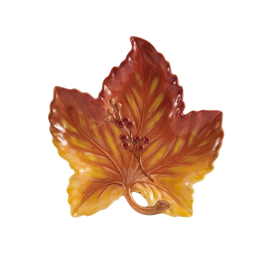 Fitz and Floyd Harvest piatto snack foglia con spargitore
