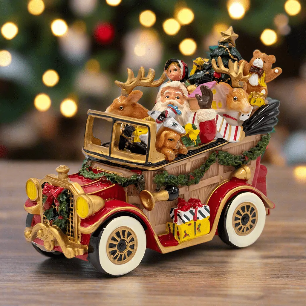 Fitz and Floyd Santa Classic Car carillon auto Babbo Natale 21 cm