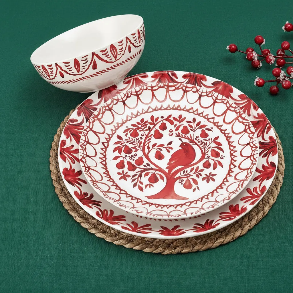 Fitz and Floyd Sicily Red Partridge servizio piatti 12 pezzi rosso