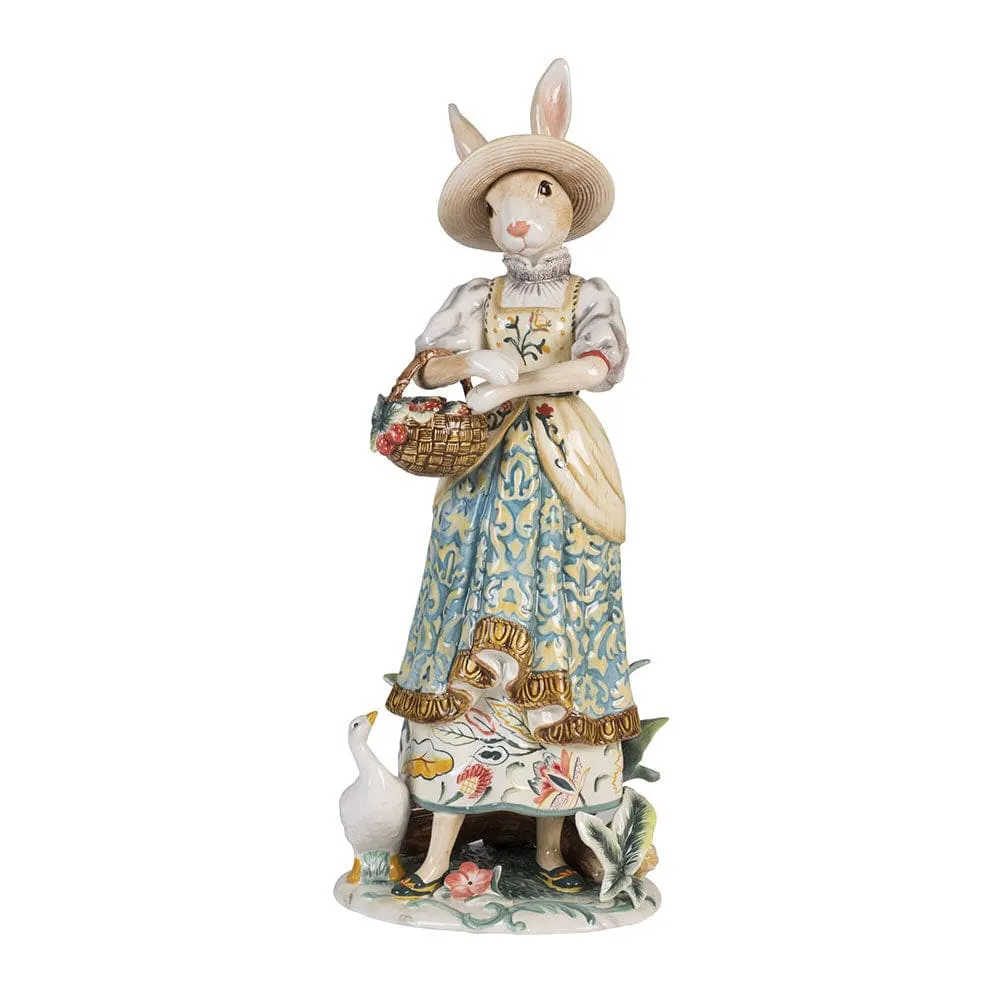 Fitz and Floyd Dapper Rabbits Female statuina coniglio 51 cm