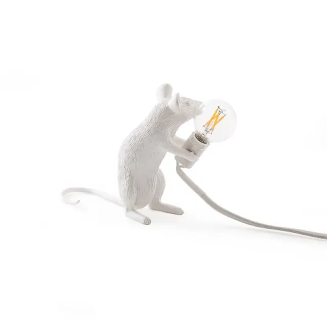 Seletti Mouse Lamp Seduto lampada resina bianca