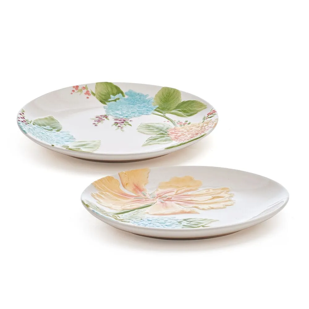 Fitz and Floyd Meadow piatti insalata set 2 ceramica fiori
