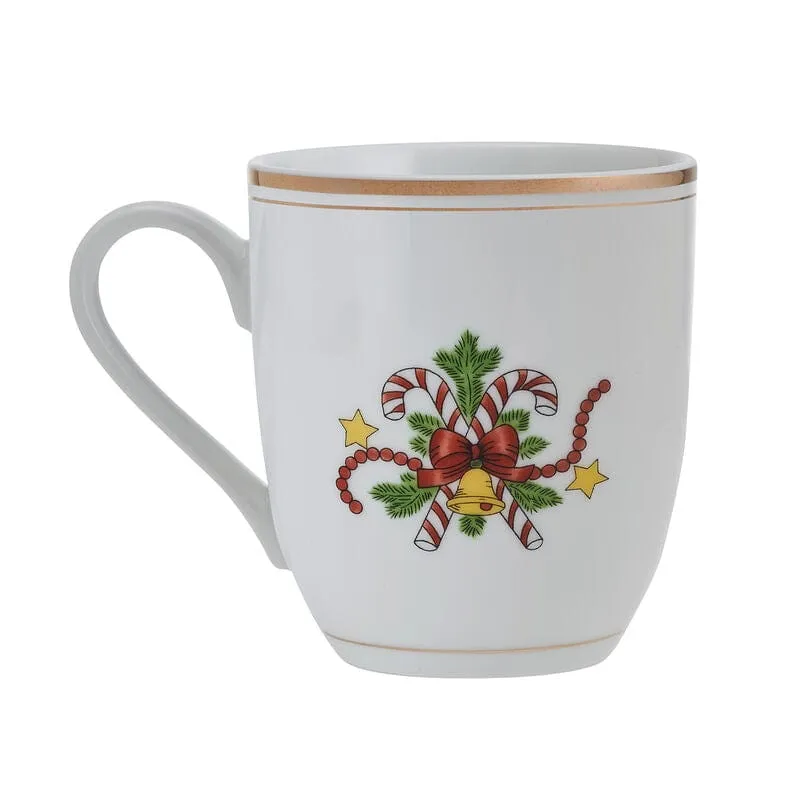 Fitz and Floyd St. Nicholas tazze mug set 4 porcellana natale