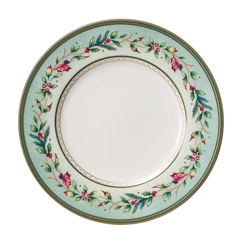 Fitz and Floyd Winter Holiday Garland piatto insalata bone china