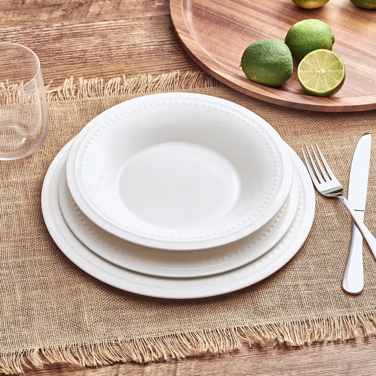 Fitz and Floyd Nevaeh White servizio piatti 24 pz bone china 8 persone