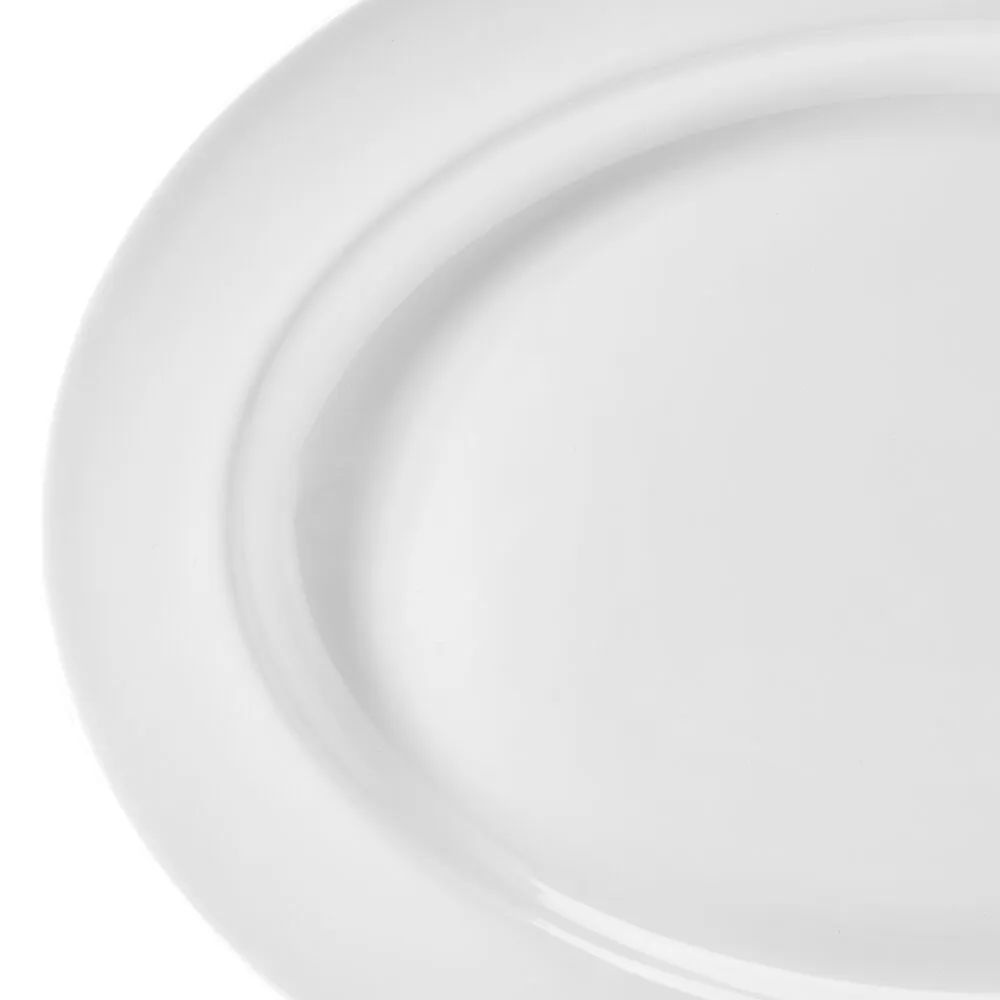 Fitz and Floyd Nevaeh White piatto portata ovale bordo classico