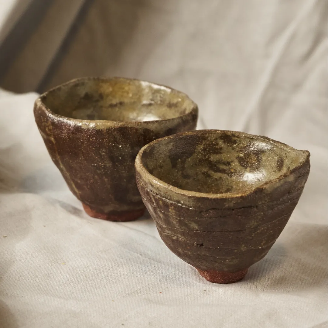 Studio Delta Pottery Umbral set 2 cup grès cenere