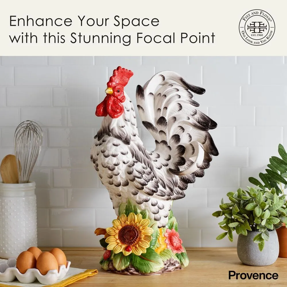 Fitz and Floyd Provence Sunflower statuetta gallo 46 cm terracotta