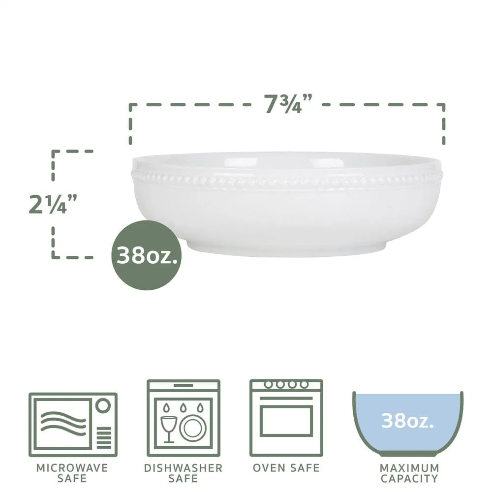 Fitz and Floyd Everyday White Beaded Bowl 19,7 cm Set 4 Pz