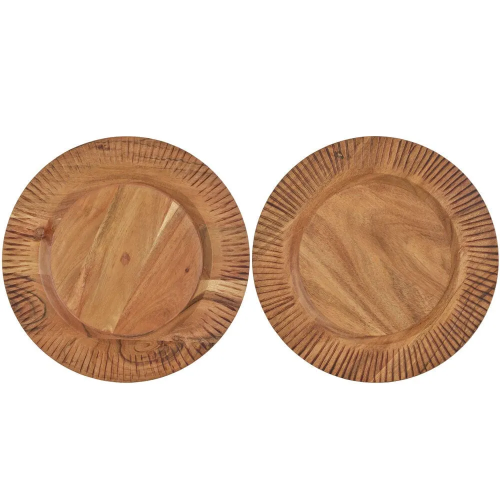 Fitz and Floyd Caleb set 2 sottopiatti legno acacia