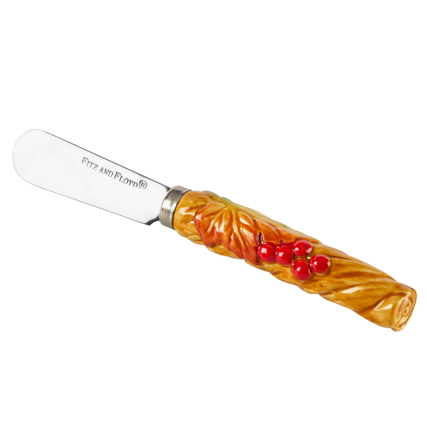 Fitz and Floyd Harvest piatto zucca snack con spalmatore arancione