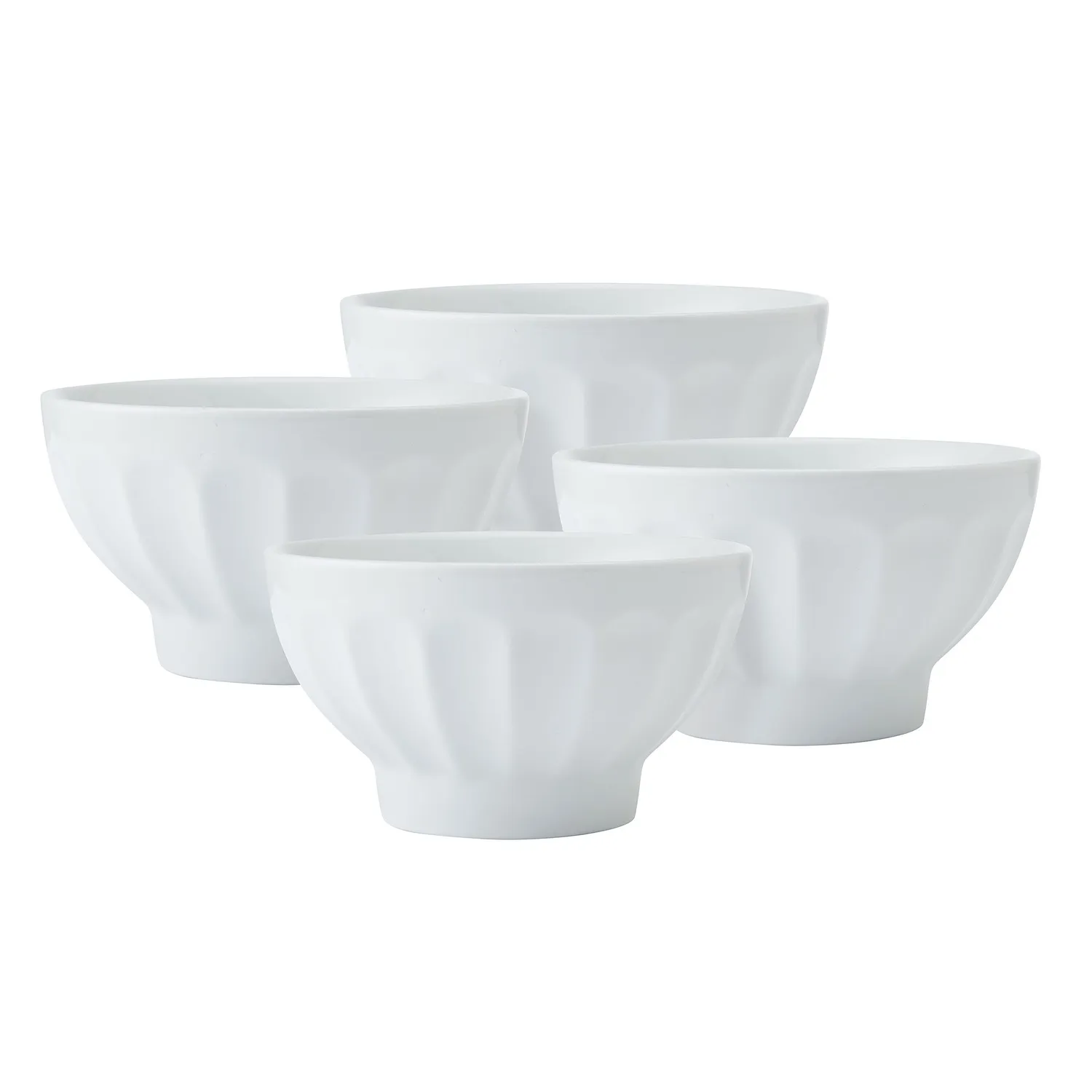 Fitz and Floyd Everyday White set 4 coppette porcellana