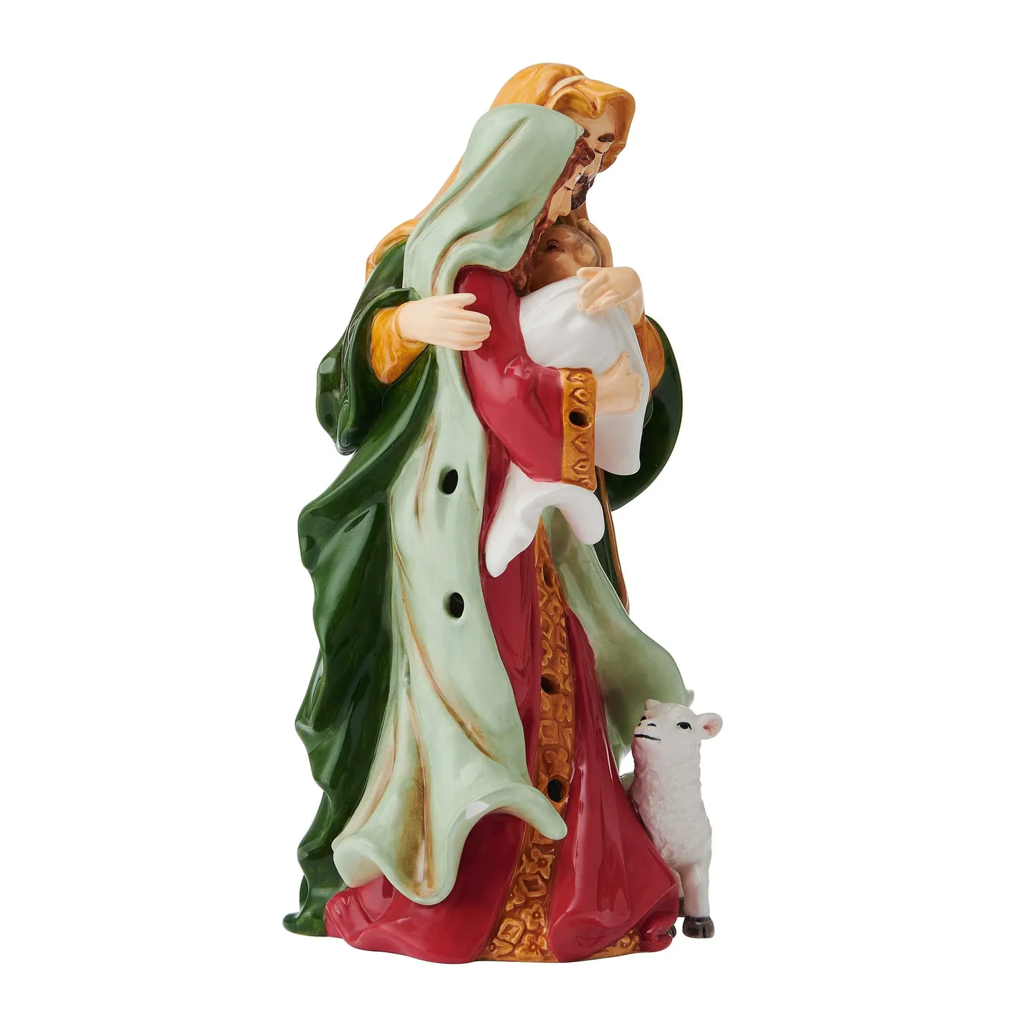 Fitz and Floyd Holiday Luminary Sacra Famiglia statuetta presepe LED 24 cm
