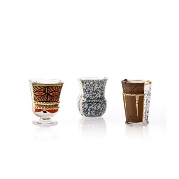 Seletti Hybrid 2.0 Rodina set 3 bicchieri vetro