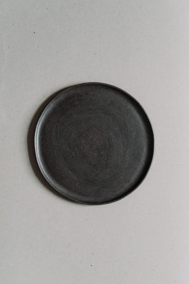 Poemi Earth piatto 23 cm in gres antracite