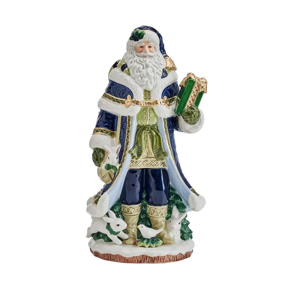 Fitz and Floyd Telluride Studio Blue Santa statuetta blu 33 cm